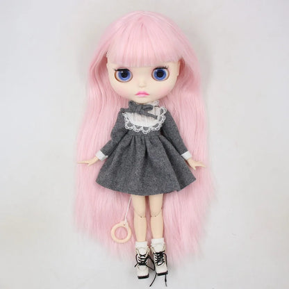 ICY DBS Blyth Doll short pink hair matte face joint body white skin long hair 1/6 bjd anime toy