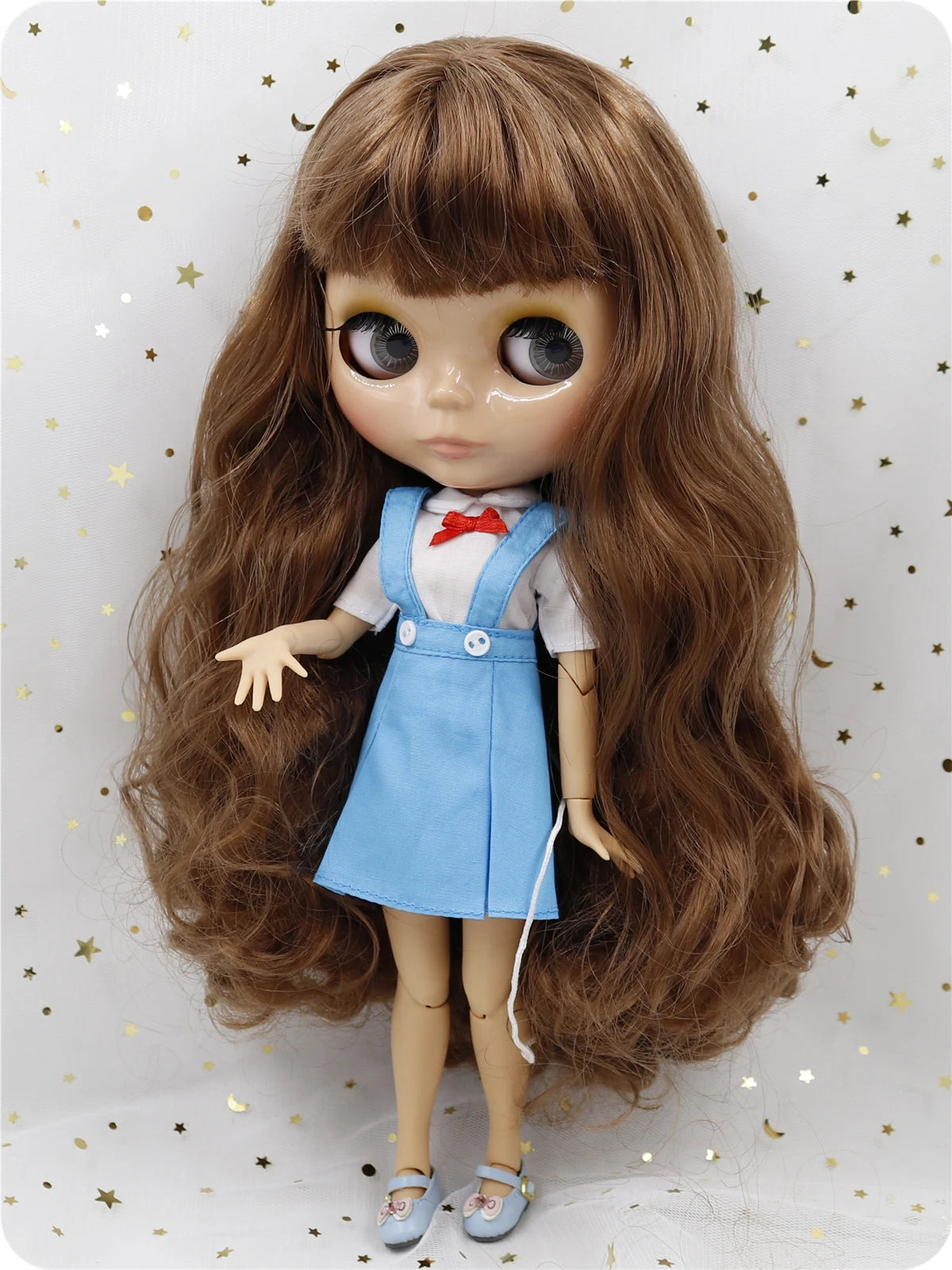 ICY DBS Blyth doll 1/6 bjd 30cm toy tan skin joint body shiny face with clothes shoes anime