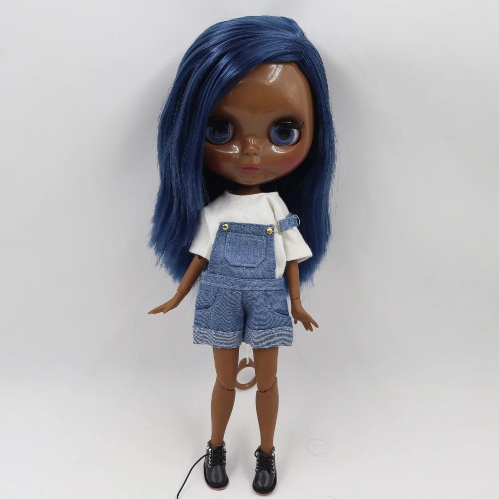 ICY DBS Blyth Doll Toy blyth doll joint body super black skin bjd 30cm doll for DIY custom doll anime girls