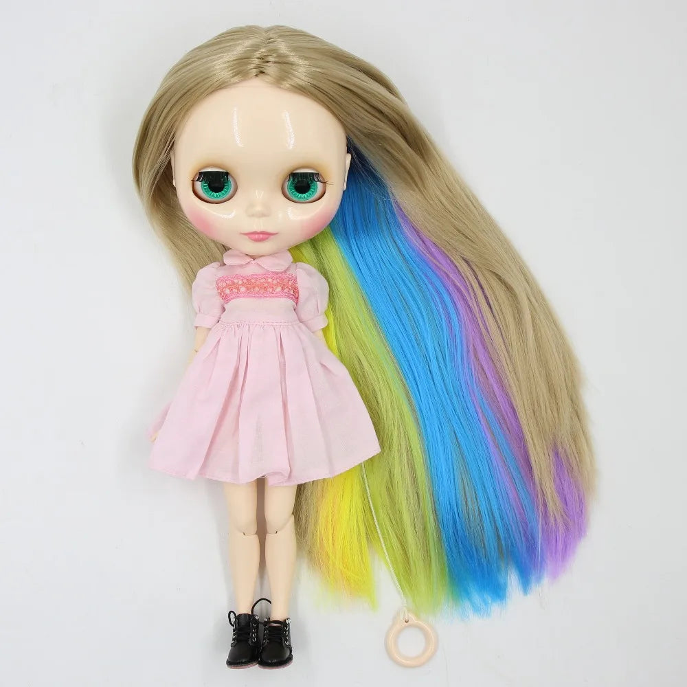 ICY DBS Blyth Doll 1/6 bjd 30cm toy joint body white skin shiny face nude doll