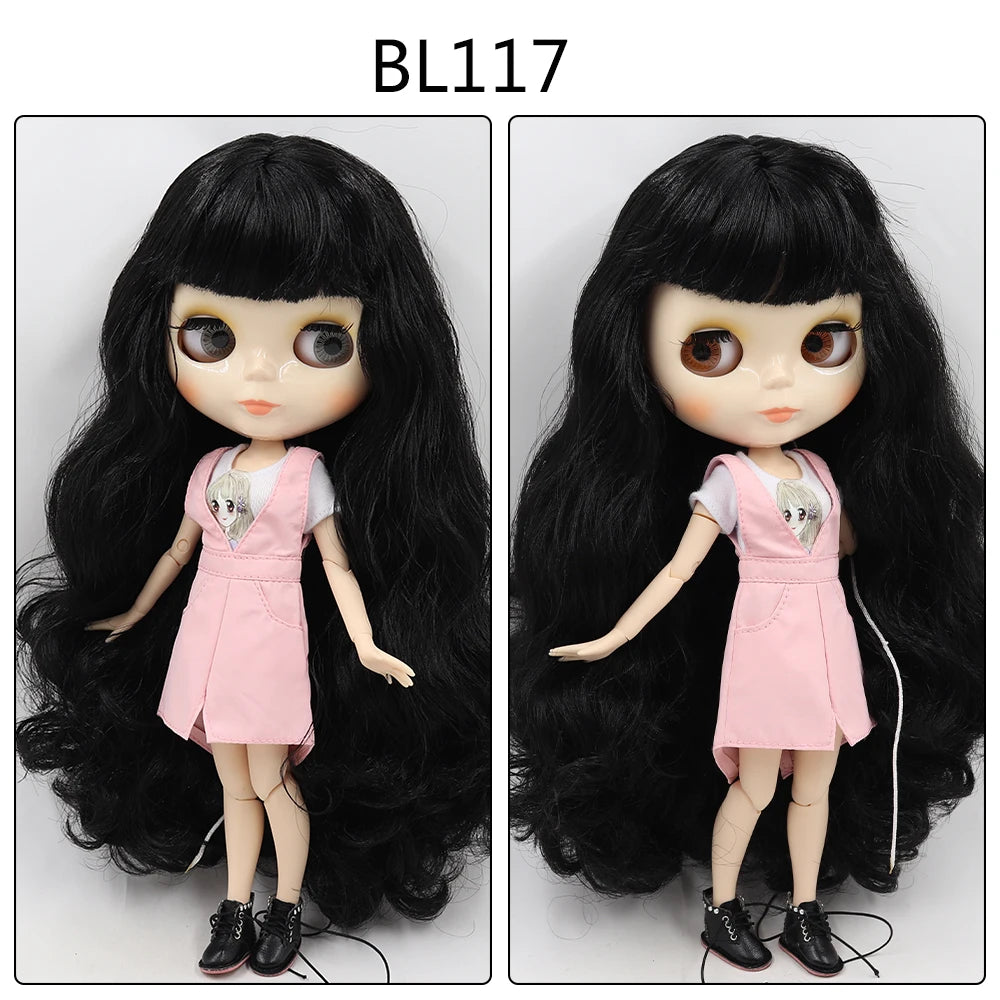 ICY DBS Blyth Doll toy joint body white skin shiny face with clothes and shoes, 30cm 1/6 toy girl gift