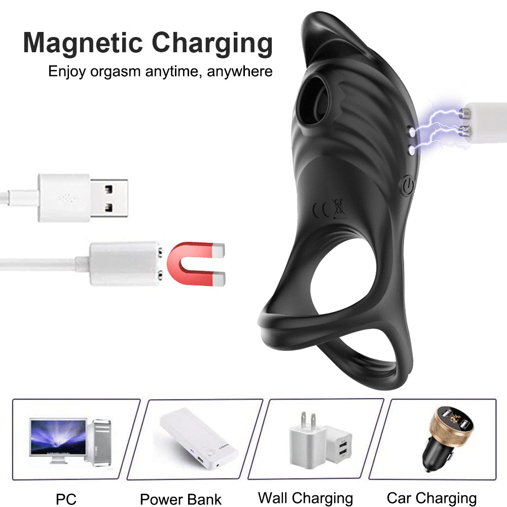 Remote Control Penis Ring Vibrator Sucking Licking Clitoris Stimulator Cock Ring Enlargement Sex Toy for  Adult Man & Couples