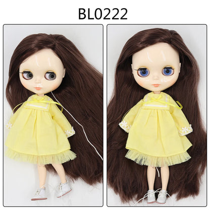 ICY DBS Blyth Doll toy joint body white skin shiny face with clothes and shoes, 30cm 1/6 toy girl gift