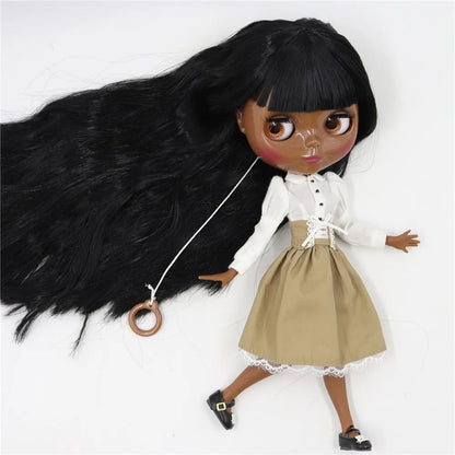 ICY DBS Blyth Doll Toy blyth doll joint body super black skin bjd 30cm doll for DIY custom doll anime girls