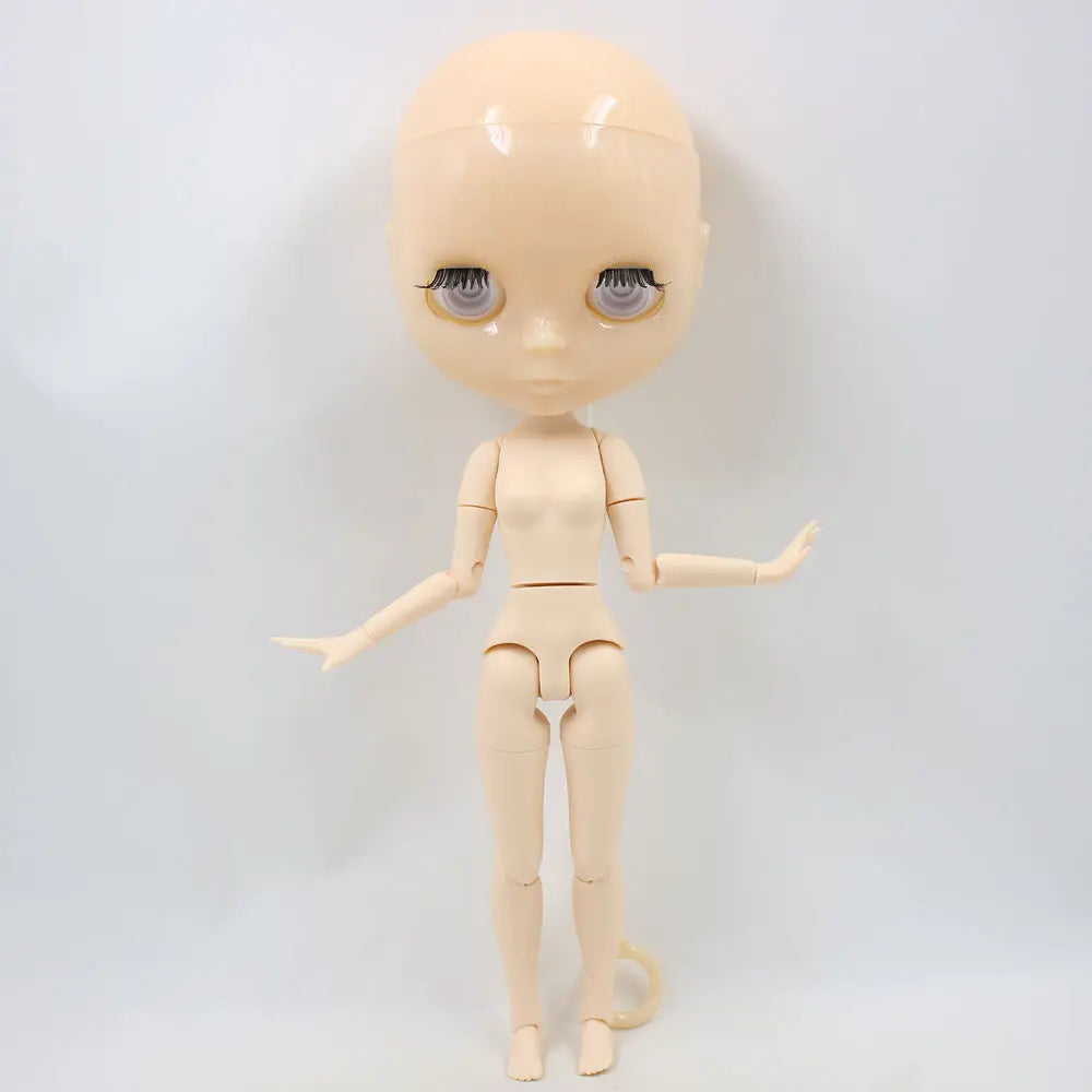 DBS blyth doll joint body bjd toy without makeup shiny face for cutom doll DIY anime girls