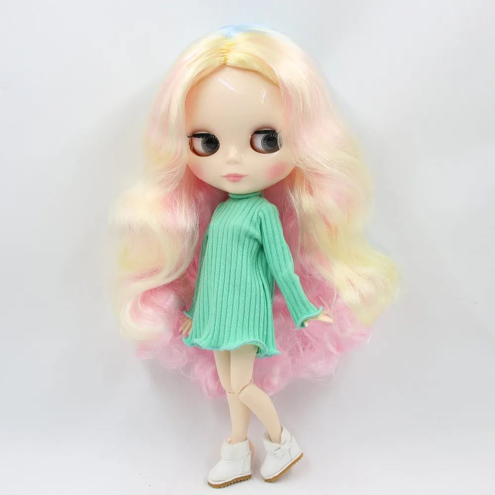 ICY DBS Blyth Doll 1/6 bjd 30cm toy joint body white skin shiny face nude doll
