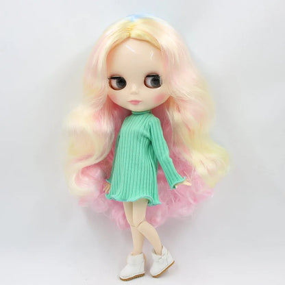 ICY DBS Blyth Doll 1/6 bjd 30cm toy joint body white skin shiny face nude doll
