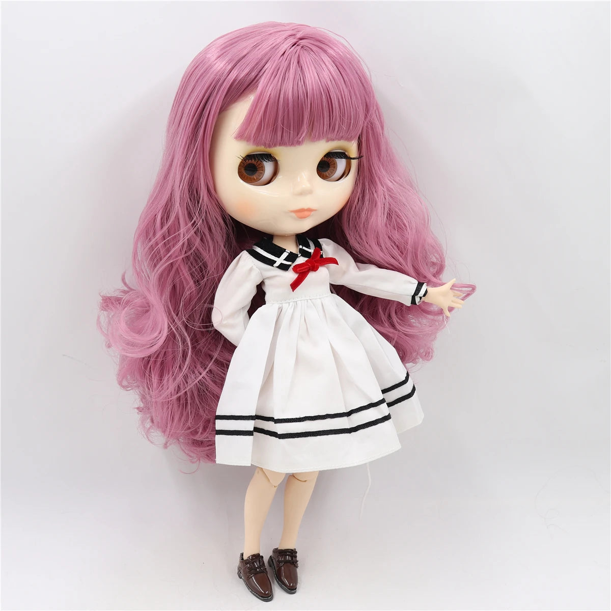 ICY DBS Blyth Doll toy joint body white skin shiny face with clothes and shoes, 30cm 1/6 toy girl gift