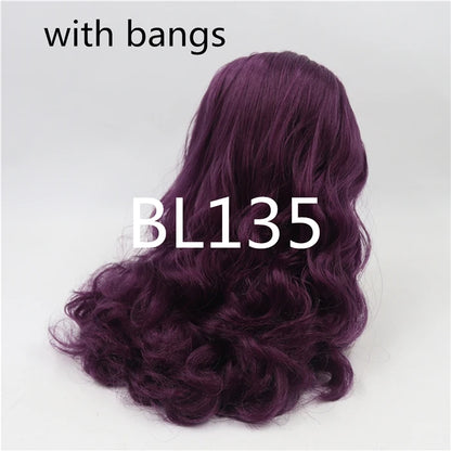 DBS blyth doll icy wig rbl scalp and dome wavy hair DIY doll accessory anime toy white hair purple hair