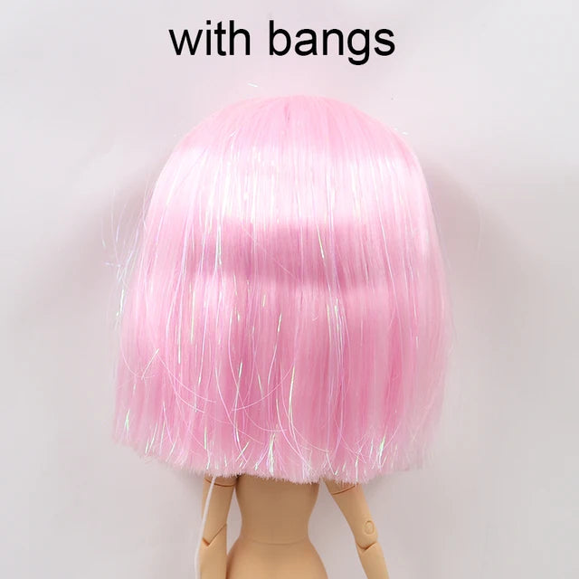DBS blyth doll icy doll rbl scalp and dome short hair wig toy accessory for DIY custom doll anime blonde hair black hair