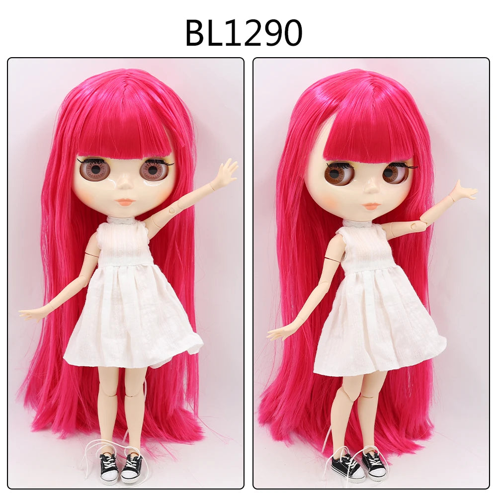 ICY DBS Blyth Doll toy joint body white skin shiny face with clothes and shoes, 30cm 1/6 toy girl gift
