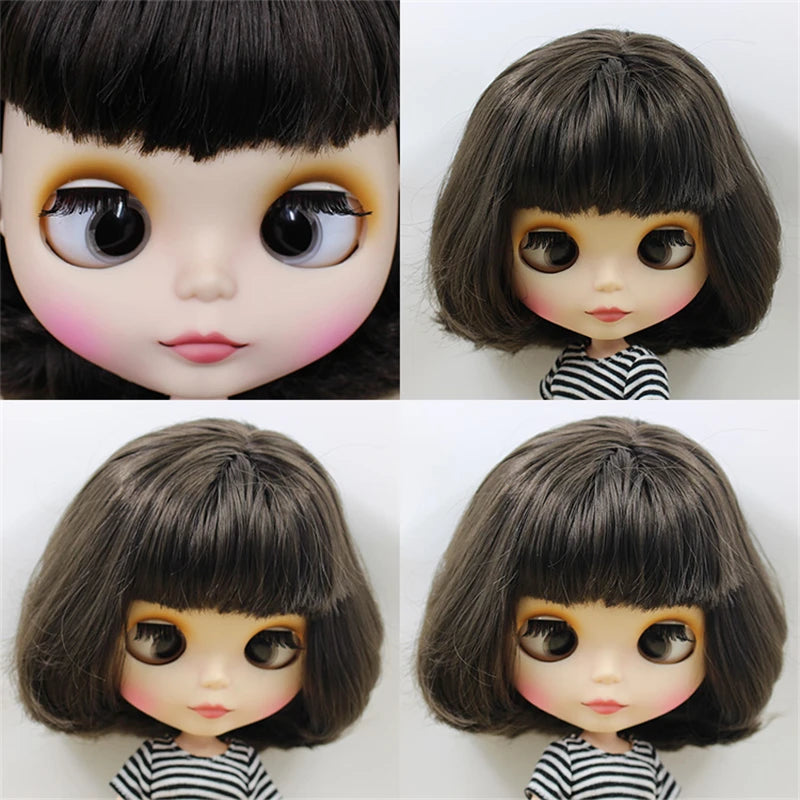 ICY DBS Blyth doll 1/6 bjd toy short black hair with crosseye crosseyes matte face BL950 30cm cute doll girl anime
