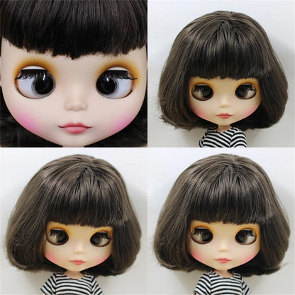 ICY DBS Blyth doll 1/6 bjd toy short black hair with crosseye crosseyes matte face BL950 30cm cute doll girl anime