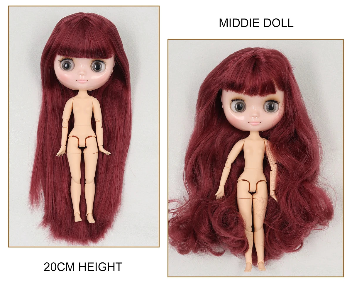 ICY DBS blyth middie doll 1/8 BJD shiny face long hair joint body 20cm toy girls gift