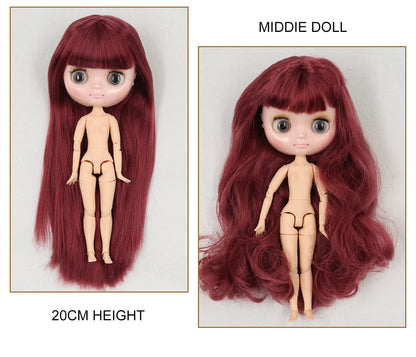 ICY DBS blyth middie doll 1/8 BJD shiny face long hair joint body 20cm toy girls gift
