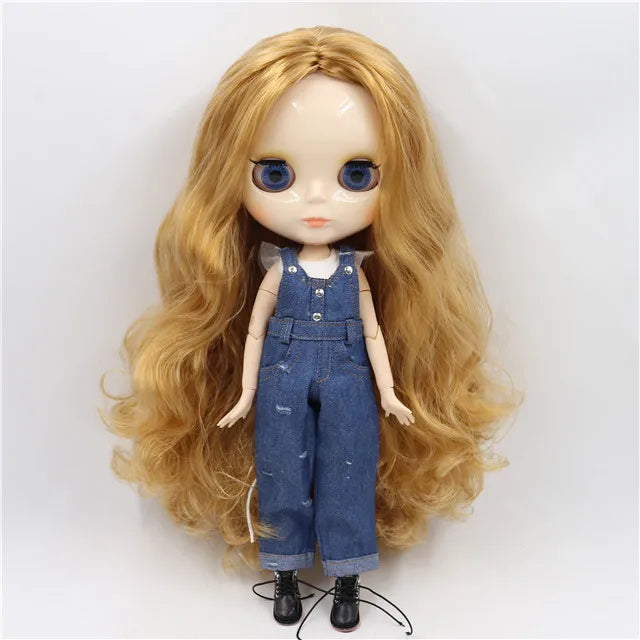 ICY DBS Blyth Doll toy joint body white skin shiny face with clothes and shoes, 30cm 1/6 toy girl gift