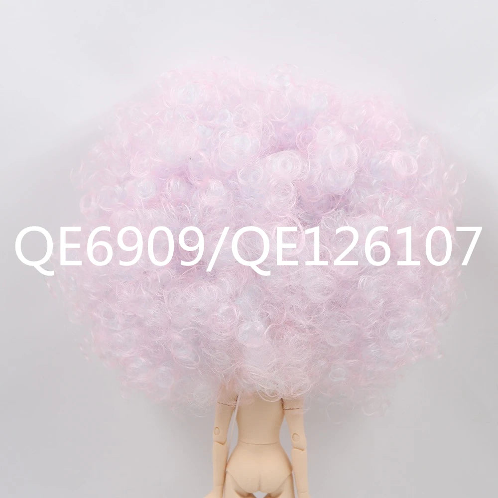DBS blyth doll icy RBL scalp wigs for doll curly hair without bangs for DIY custom doll anime brown hair black hair white skin