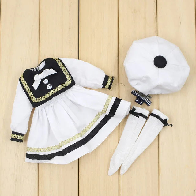 ICY DBS Blyth doll clothes outfits toy for blyth doll icy joint body licca body pink dress white hat