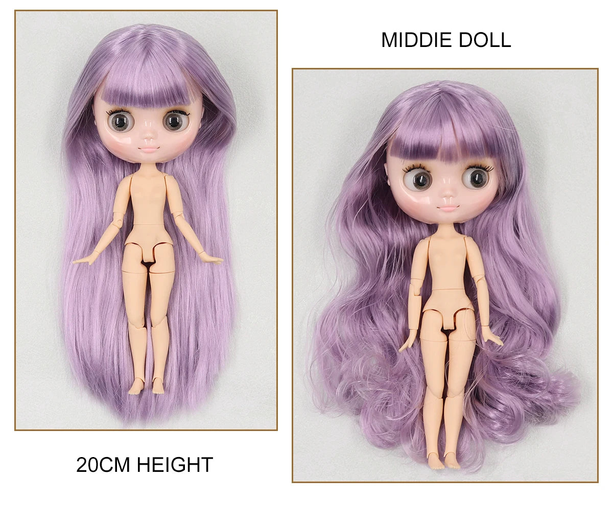 ICY DBS blyth middie doll 1/8 BJD shiny face long hair joint body 20cm toy girls gift