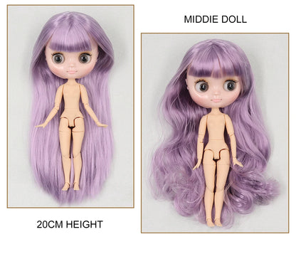 ICY DBS blyth middie doll 1/8 BJD shiny face long hair joint body 20cm toy girls gift