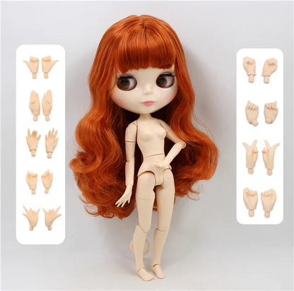 ICY DBS Blyth Doll 1/6 bjd 30cm toy joint body white skin shiny face nude doll