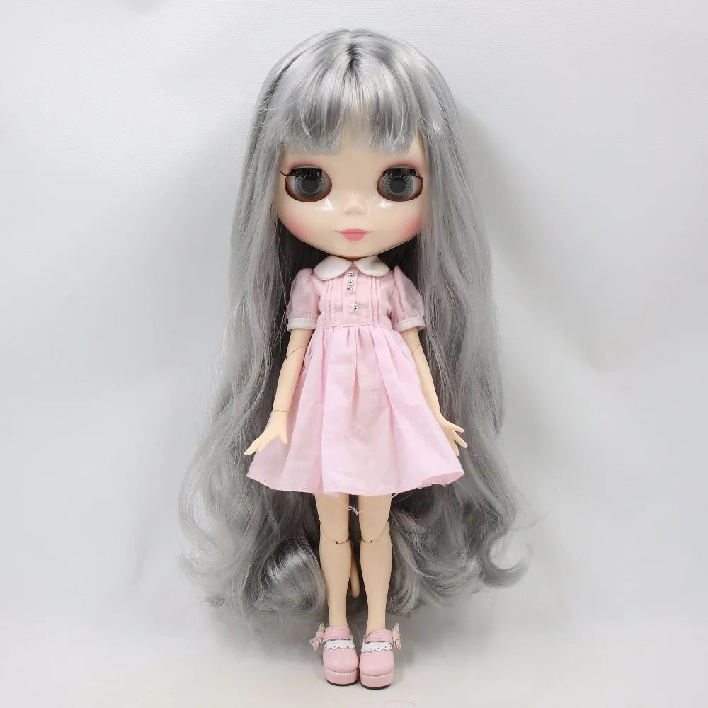 ICY DBS Blyth Doll 1/6 bjd 30cm toy joint body white skin shiny face nude doll
