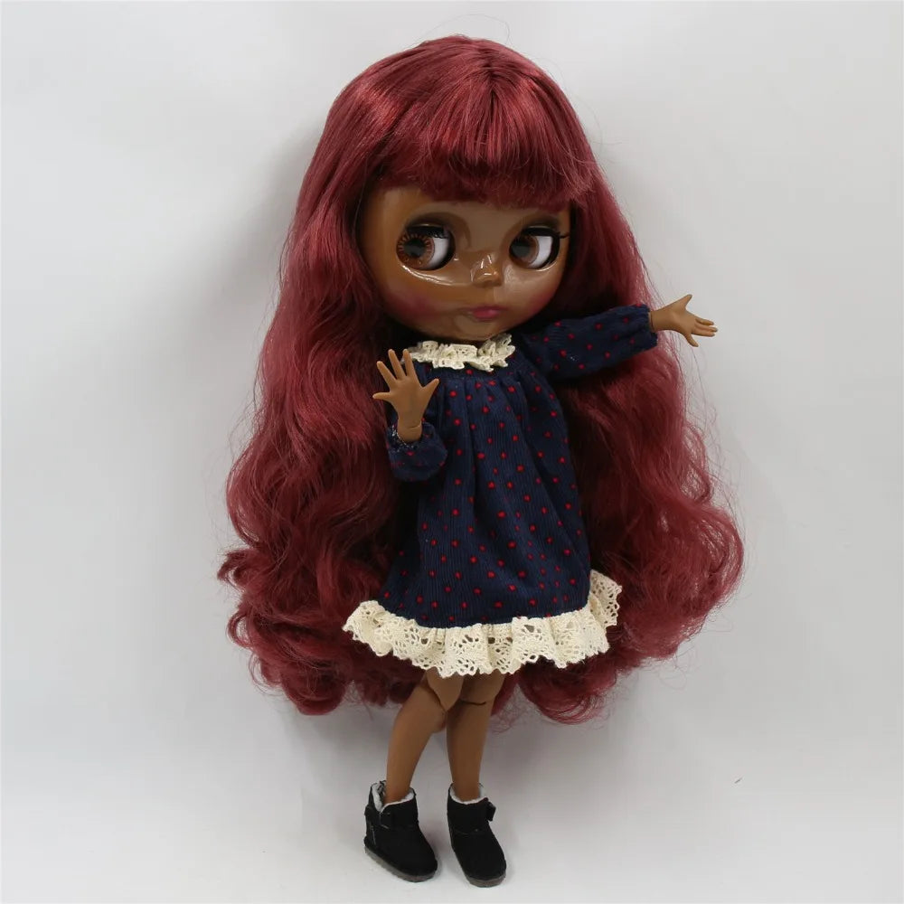ICY DBS Blyth Doll Toy blyth doll joint body super black skin bjd 30cm doll for DIY custom doll anime girls