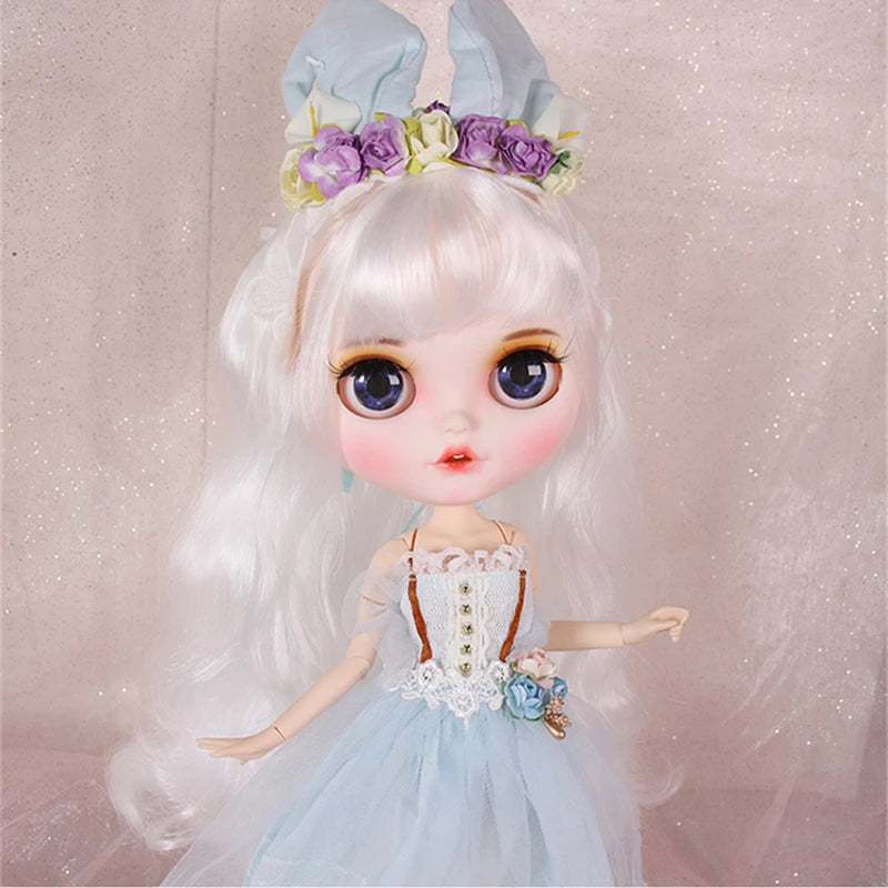 ICY DBS Blyth doll licca toy clothes lace wedding dress rabbit headdress anime bunny suit girls gift