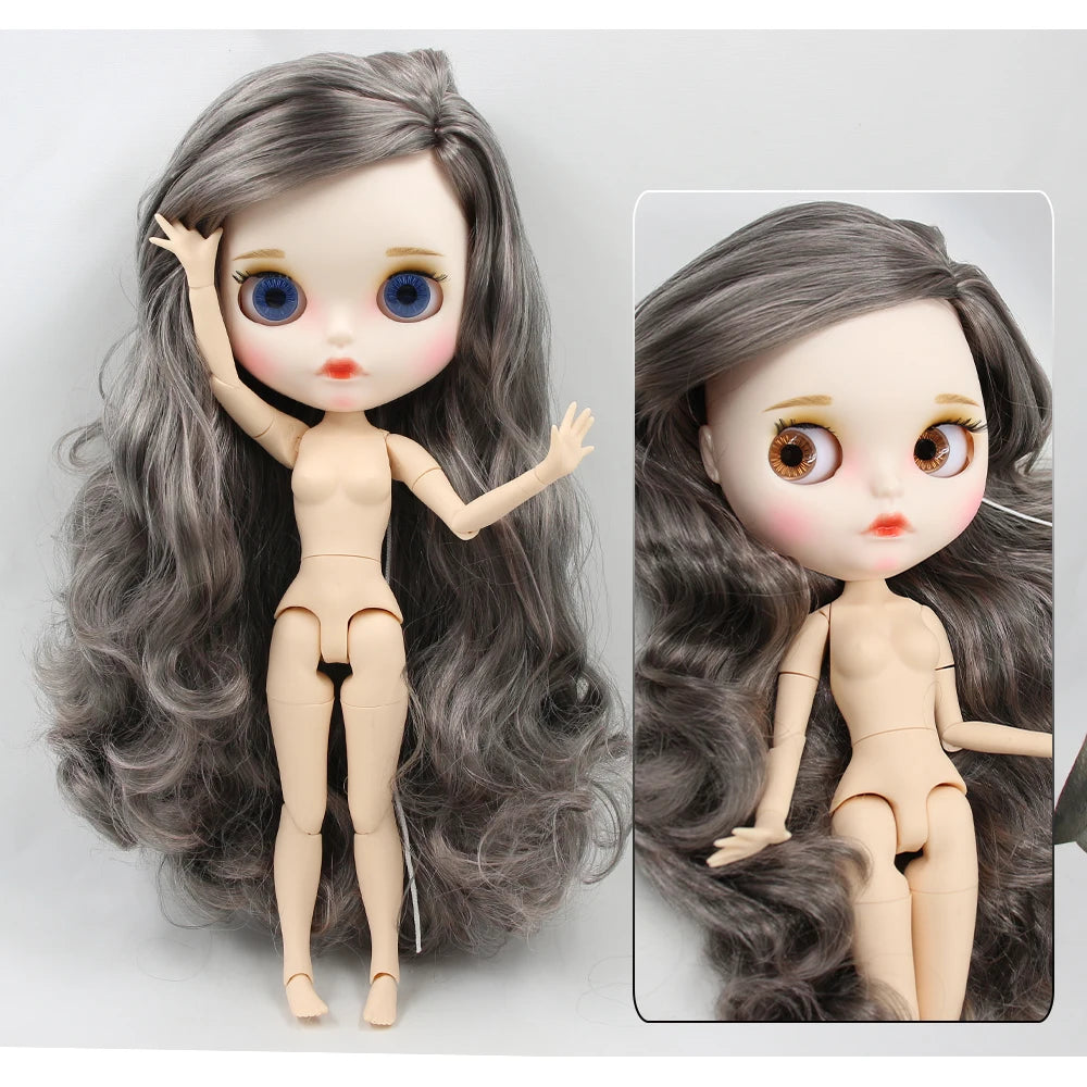 ICY DBS Blyth Doll 1/6 30cm toy bjd joint body matte face nude doll white skin random eyes colors anime girls