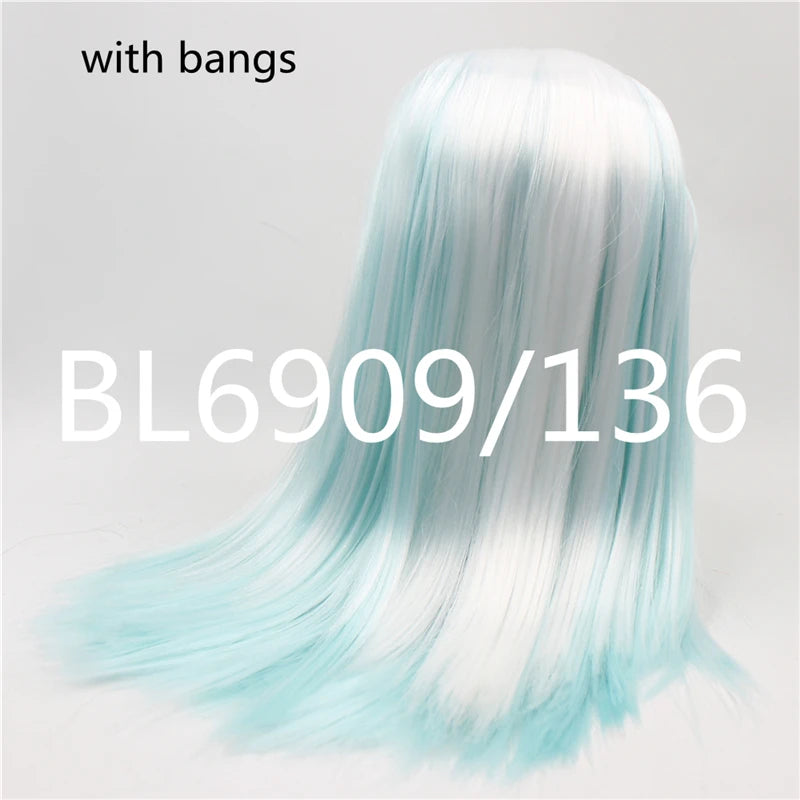 ICY DBS blyth doll rbl scalp and dome wavy hair multi-color wig for custom doll anime toy white skin mix hair