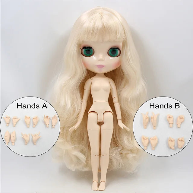 ICY DBS Blyth Doll toy 30cm bjd white skin joint body shiny face random eyes colors