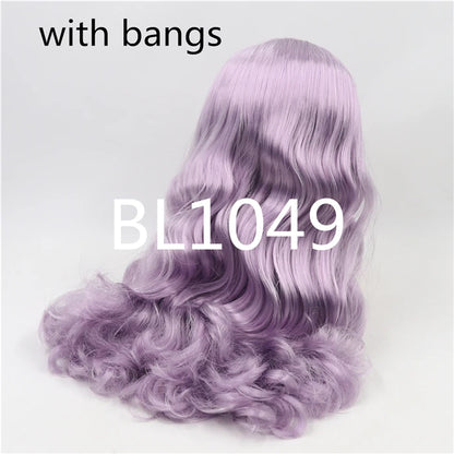 DBS blyth doll icy wig rbl scalp and dome wavy hair DIY doll accessory anime toy white hair purple hair