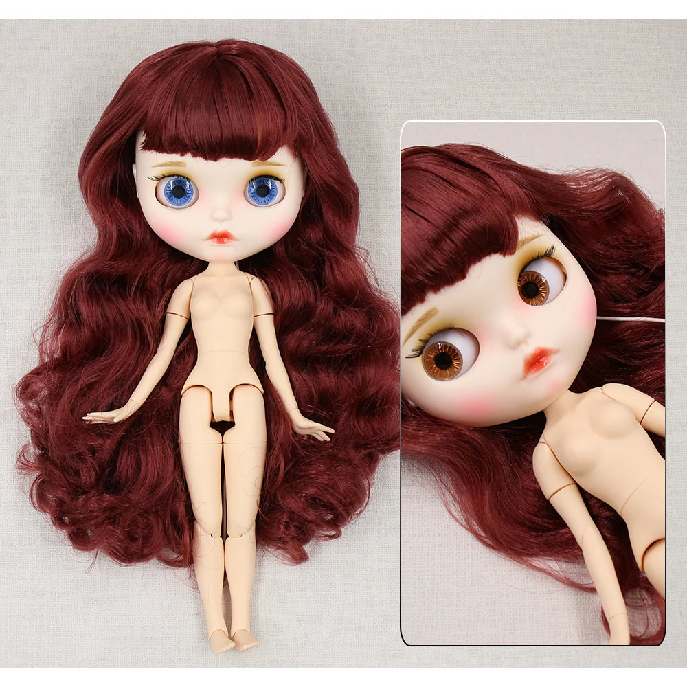 ICY DBS Blyth Doll 1/6 30cm toy bjd joint body matte face nude doll white skin random eyes colors anime girls