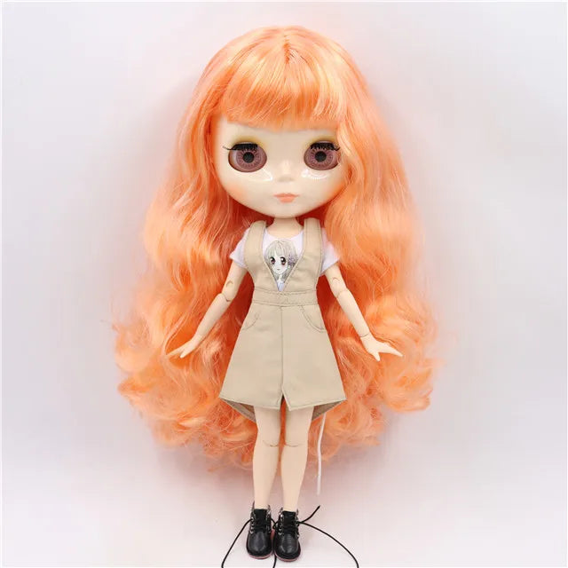 ICY DBS Blyth Doll toy joint body white skin shiny face with clothes and shoes, 30cm 1/6 toy girl gift