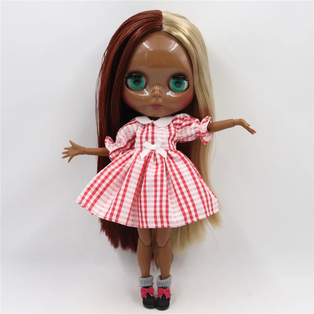 ICY DBS Blyth Doll Toy blyth doll joint body super black skin bjd 30cm doll for DIY custom doll anime girls