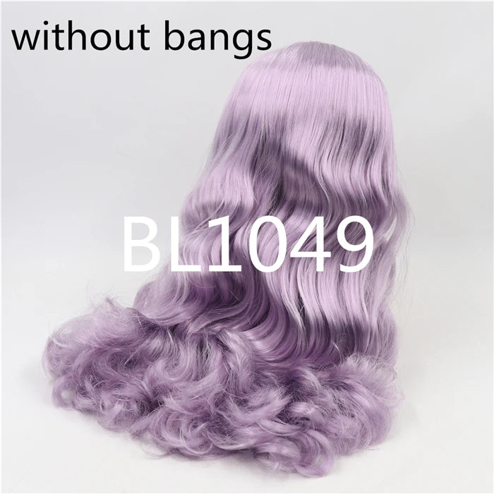 DBS blyth doll icy wig rbl scalp and dome wavy hair DIY doll accessory anime toy white hair purple hair