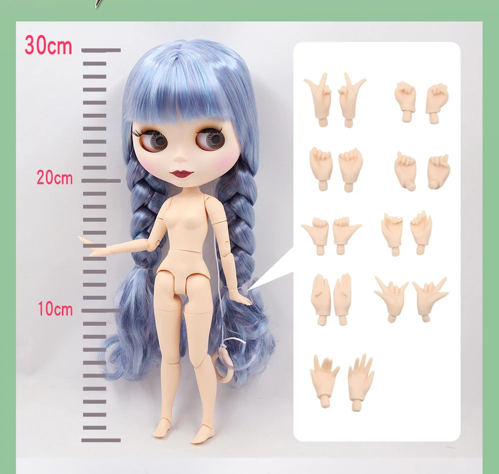 ICY DBS Blyth Doll 1/6 BJD Joint Body White Skin Tan Skin Dark Skin Matte Face Nude Doll 30cm Anime Toy Girls Gift