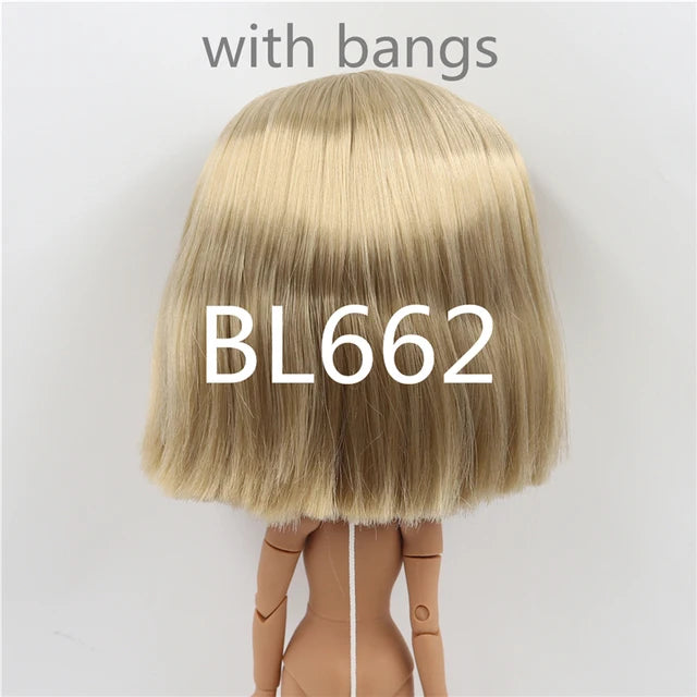 DBS blyth doll icy doll rbl scalp and dome short hair wig toy accessory for DIY custom doll anime blonde hair black hair