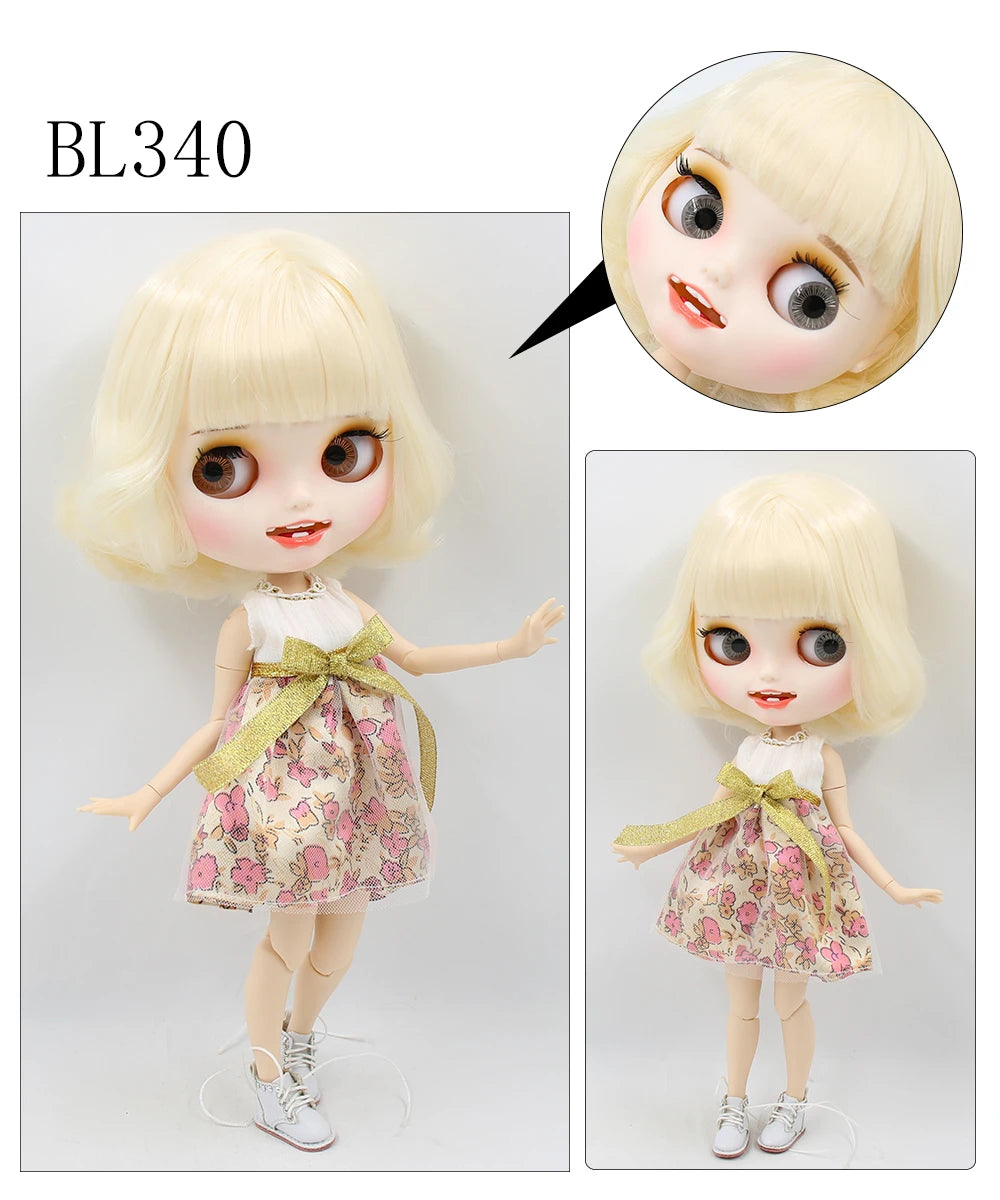 ICY DBS Blyth Doll 1/6 bjd ob24 toy joint body white skin custom doll customized face matte face 30cm toy girls gift