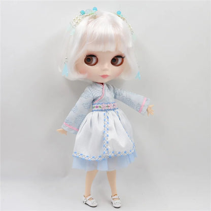 ICY DBS Blyth Doll 1/6 bjd 30cm toy joint body white skin shiny face nude doll