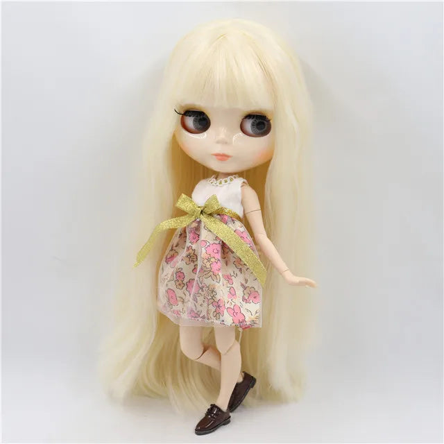 ICY DBS Blyth Doll toy joint body white skin shiny face with clothes and shoes, 30cm 1/6 toy girl gift