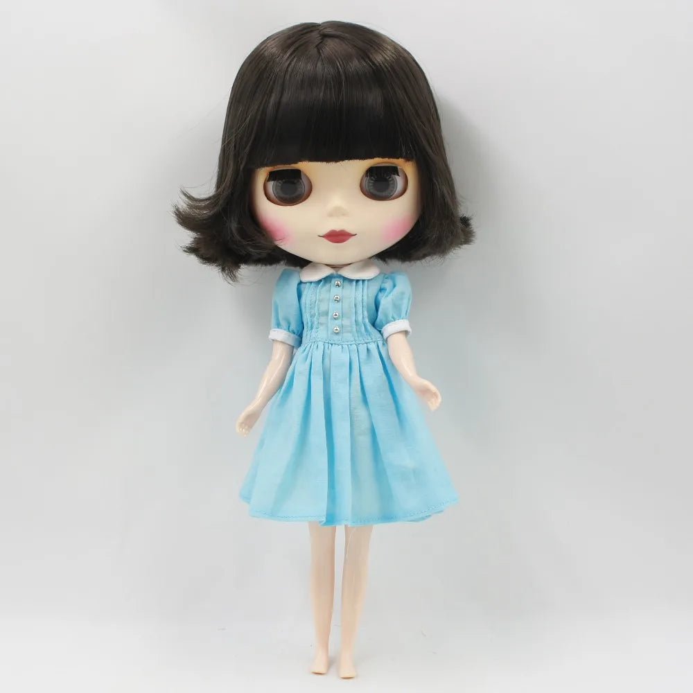 ICY DBS Blyth doll licca body pink blue yellow dress simple clothes cute