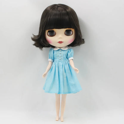 ICY DBS Blyth doll licca body pink blue yellow dress simple clothes cute