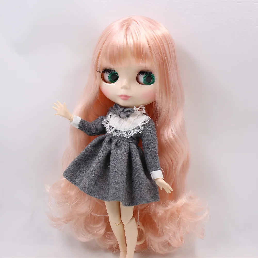 ICY DBS Blyth Doll 1/6 bjd 30cm toy joint body white skin shiny face nude doll