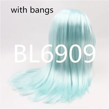 DBS blyth doll icy doll RBL wig only rbl scalp and dome straight hair for DIY custom anime blue hair purple hair black hair