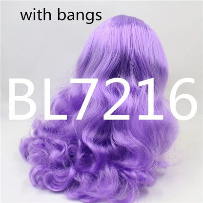 DBS blyth doll icy rbl scalp and dome wavy hair wig for DIY custom green hair purple hair blonde hair anime toy
