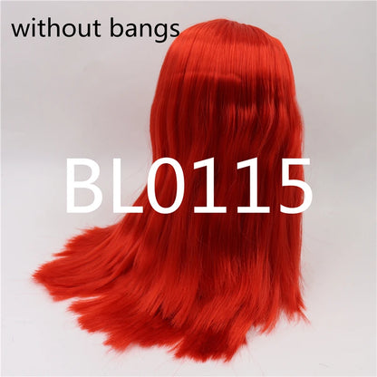 DBS blyth doll icy RBL scalp dome long straight hair wig for custom doll anime girls gift anime white skin blue hair red hair