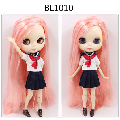 ICY DBS Blyth Doll toy joint body white skin shiny face with clothes and shoes, 30cm 1/6 toy girl gift