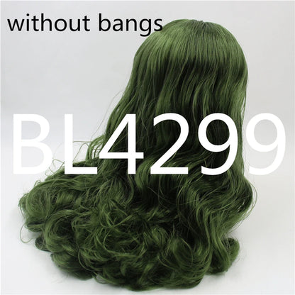 DBS blyth doll icy rbl scalp and dome wavy hair wig for DIY custom green hair purple hair blonde hair anime toy