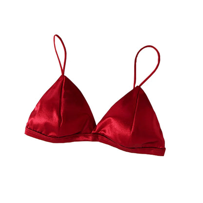 Women's French Style Bra Girl Wrapped Chest Adjustable Shoulder Strap Single Buckle Satin Sexy Tube Top Underwear Lingerie
